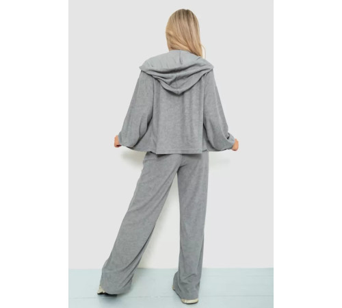 Спорт костюм женский махровый тройка, цвет серый, 102R5250