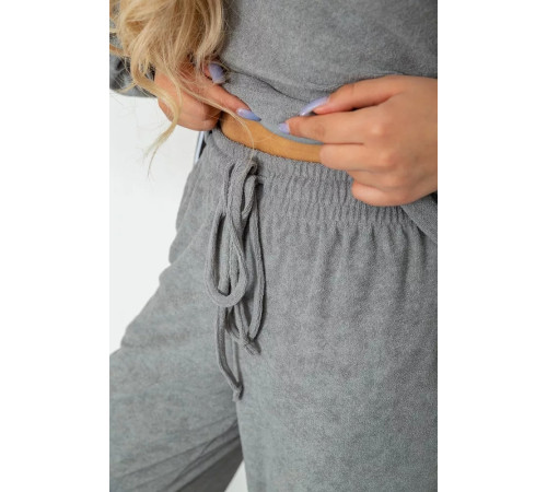 Спорт костюм женский махровый тройка, цвет серый, 102R5250