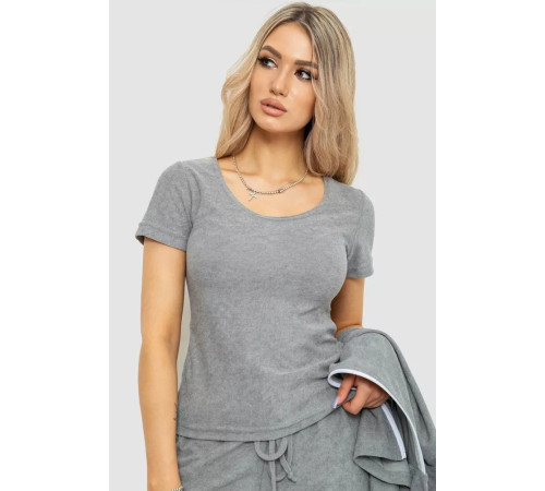 Спорт костюм женский махровый тройка, цвет серый, 102R5250