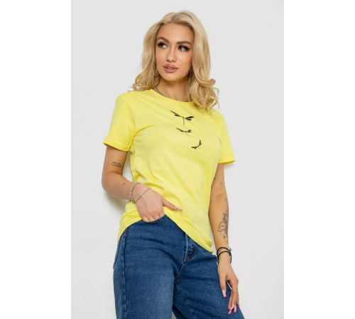 Футболка жіноча з принтом, колір жовтий, 238R555