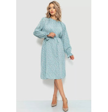 Платье свободного кроя шифоновое, цвет светло-бирюзовый, 204R701.