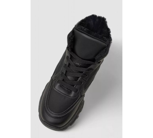 Кросівки жіночі зимові на хутрі, колір чорний, 248RDM05