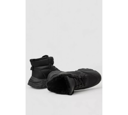 Кросівки жіночі зимові на хутрі, колір чорний, 248RDM05