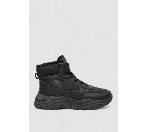 Кросівки жіночі зимові на хутрі, колір чорний, 248RDM05