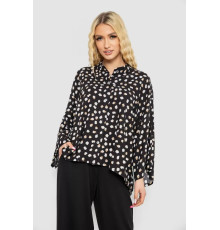Сорочка жіноча вільного крою з принтом, колір чорний, 102R5228-1