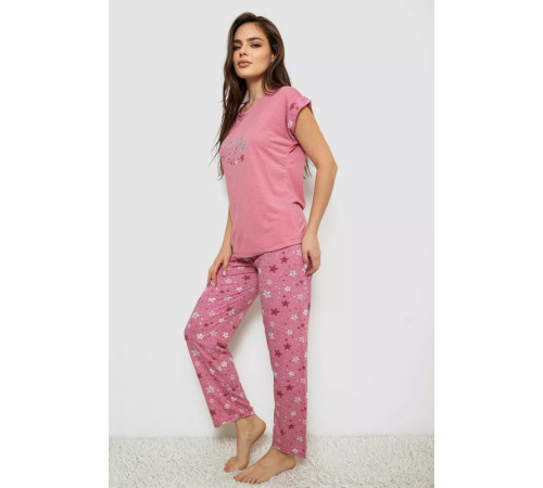 Женская пижама с принтом, цвет пудровый, 243R2084