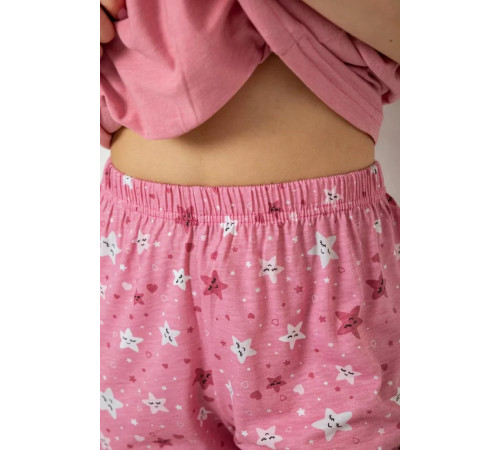 Женская пижама с принтом, цвет пудровый, 243R2084