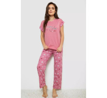Женская пижама с принтом, цвет пудровый, 243R2084
