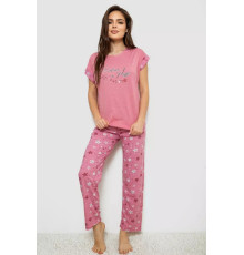 Женская пижама с принтом, цвет пудровый, 243R2084