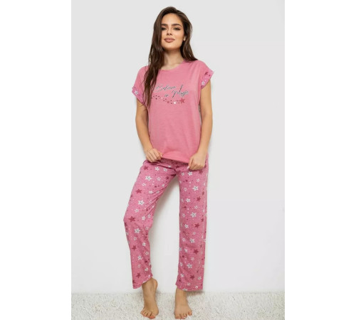 Женская пижама с принтом, цвет пудровый, 243R2084