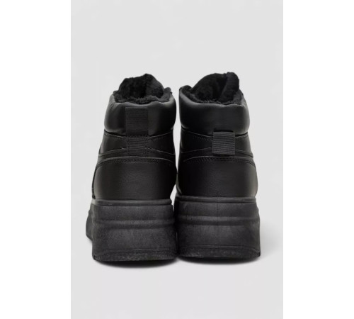 Кросівки жіночі зимові на хутрі, колір чорний, 248RAM014