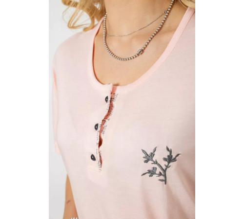 Пижама женская с принтом, цвет персиковый, 243R7001.