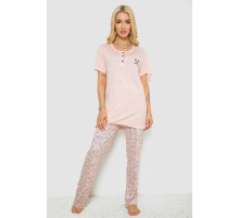 Піжама жіноча з принтом, колір персиковий, 243R7001