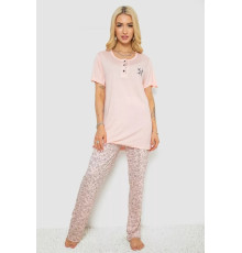 Пижама женская с принтом, цвет персиковый, 243R7001.