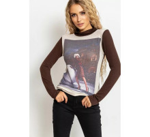 Свитшот женский, цвет коричнево-молочный, 167R746