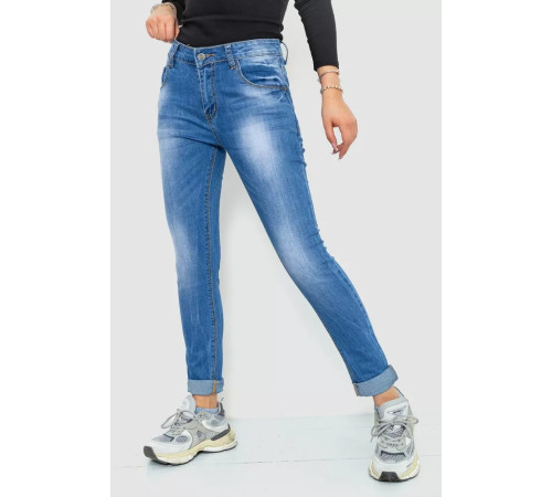 Джинси жіночі з потертостями, колір синій, 244RS10