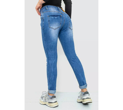 Джинси жіночі з потертостями, колір синій, 244RS10