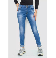 Джинси жіночі з потертостями, колір синій, 244RS10