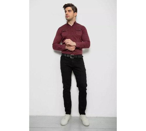 Сорочка чоловіча однотонна, колір бордовий, 214R16176