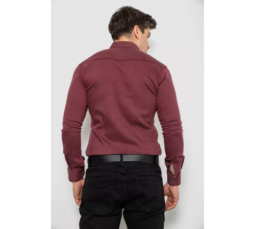Сорочка чоловіча однотонна, колір бордовий, 214R16176