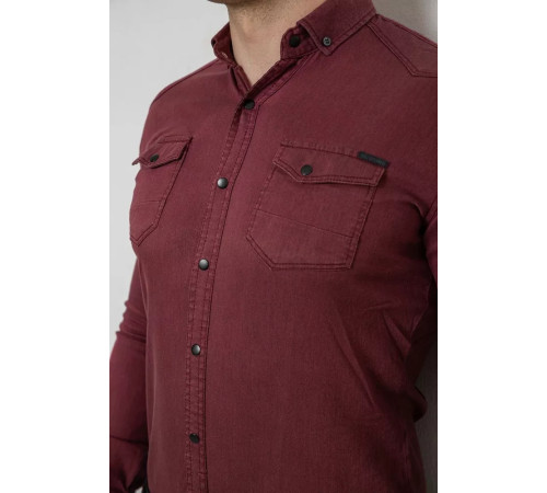Сорочка чоловіча однотонна, колір бордовий, 214R16176