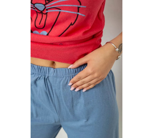 Пижама женская с принтом, цвет малиновый, 243R20262.