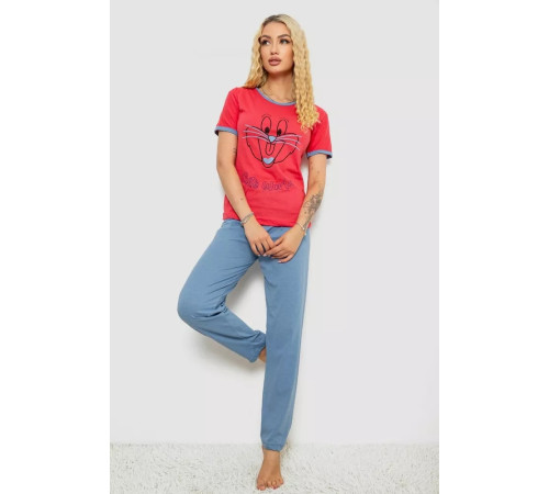 Пижама женская с принтом, цвет малиновый, 243R20262.