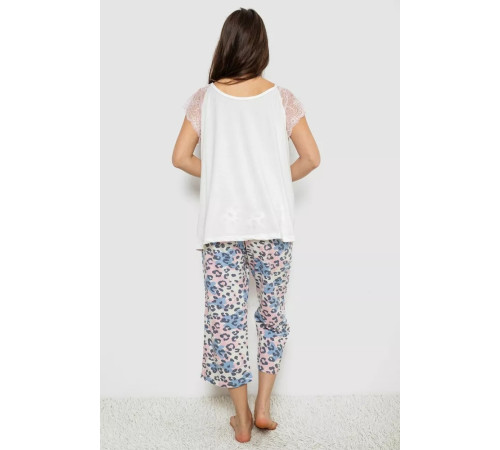 Женская пижама с принтом, цвет белый, 243R1602-007.