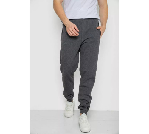 Спорт чоловічі штани на флісі, колір темно-сірий, 244R41508