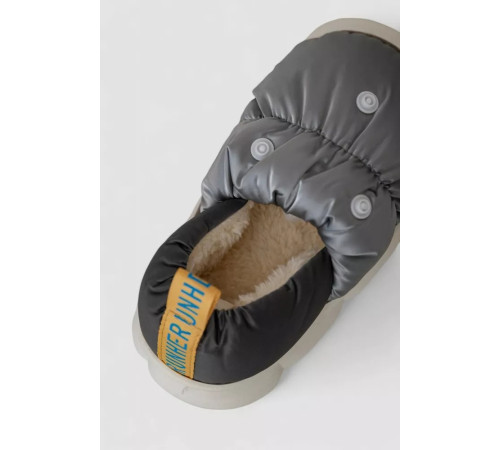 Тапочки детские домашние с задником, цвет серый, 243R2931