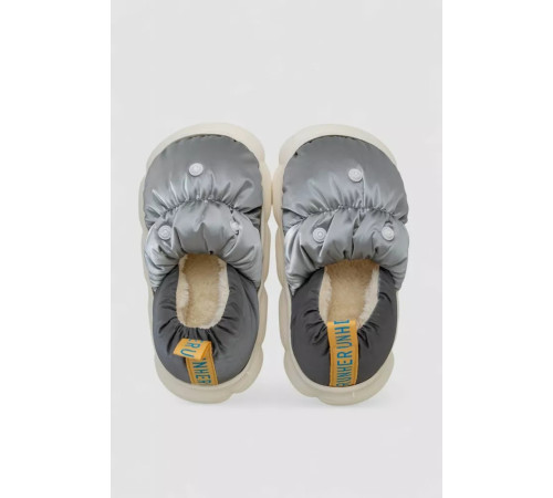 Тапочки детские домашние с задником, цвет серый, 243R2931
