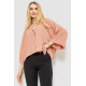Блуза класична однотонна, колір пудровий, 102R332-3