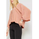 Блуза класична однотонна, колір пудровий, 102R332-3