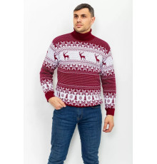 Светр-гольф чоловічий, колір бордово-білий, 161R712-1