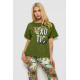 Женская пижама с принтом, цвет зеленый, 243R15247