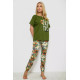Женская пижама с принтом, цвет зеленый, 243R15247