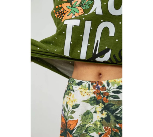 Женская пижама с принтом, цвет зеленый, 243R15247