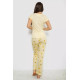 Жіноча піжама з принтом, колір жовтий, 243R7051