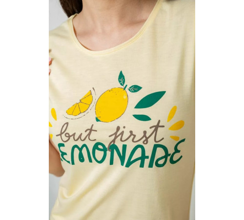 Жіноча піжама з принтом, колір жовтий, 243R7051