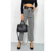 Жіночі вкорочені штани, в клітку з лампасами колір Сірий, 172R9314-1