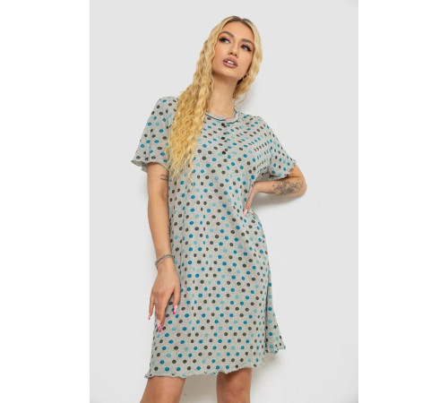 Ночная рубашка в горох, цвет серо-синий, 238R58370.