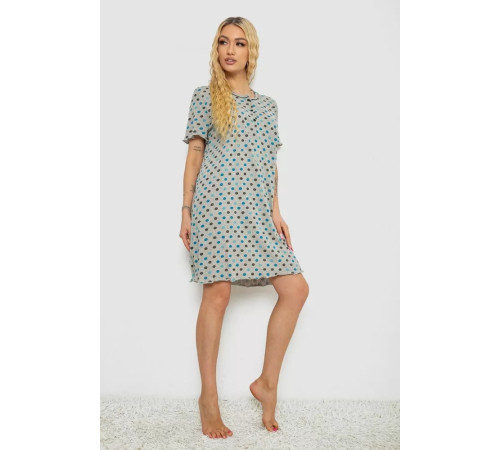 Ночная рубашка в горох, цвет серо-синий, 238R58370.