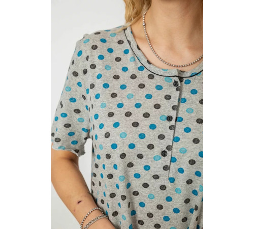 Ночная рубашка в горох, цвет серо-синий, 238R58370.
