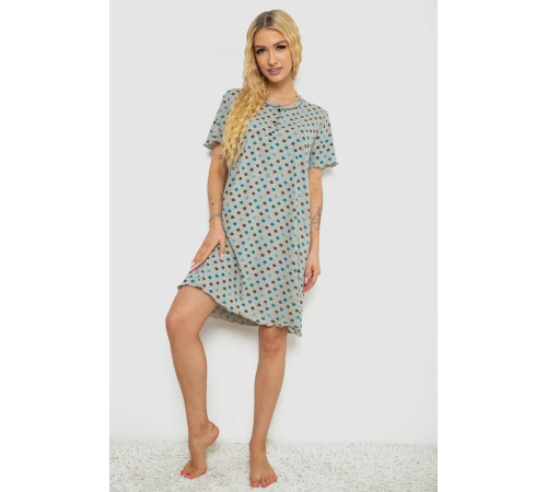 Ночная рубашка в горох, цвет серо-синий, 238R58370.