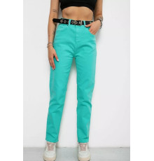 Джинсы женские, цвет мятный, 182R00308.