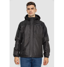 Куртка чоловіча демісезонна з капюшоном, колір чорний, 214R61035