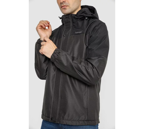 Куртка чоловіча демісезонна з капюшоном, колір чорний, 214R61035