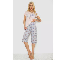Женская пижама с принтом, цвет розовый, 243R7132