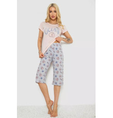 Женская пижама с принтом, цвет розовый, 243R7132