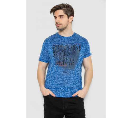 Мужская футболка с принтом, цвет синий, 244R6019